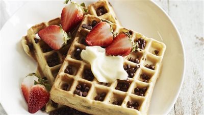 Chocolate Chip Almond Waffles