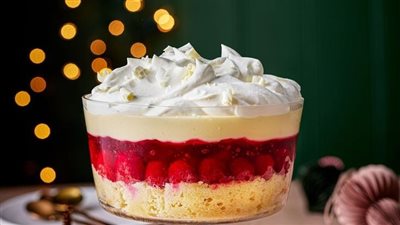   Eggnog Panna Cotta with Spiked Cranberry Sauce