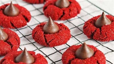 Red Velvet Peanut Butter Blossoms
