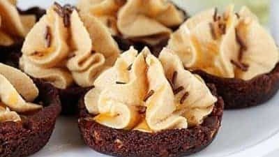 Salted Caramel Peanut Butter Mousse in a Mini Chocolate Cookie Cup