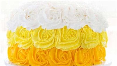 Yellow Ombre Rose Cake