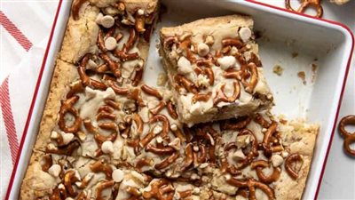 White Chocolate Pretzel Blondies