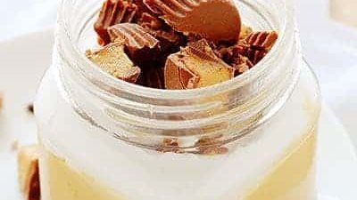 Peanut Butter Reese’s Cheesecake {in a jar}