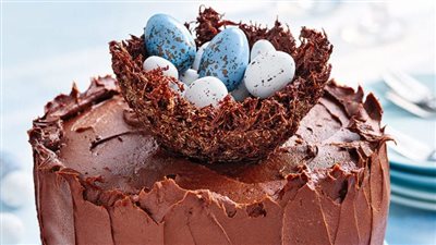 Chocolate nest Easter cake