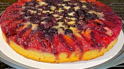 Plum Blueberry Upside-Down Cake