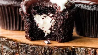 Cream-Filled Chocolate Cupcakes
