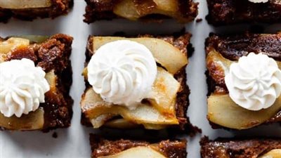 Upside-Down Pear Gingerbread Cake
