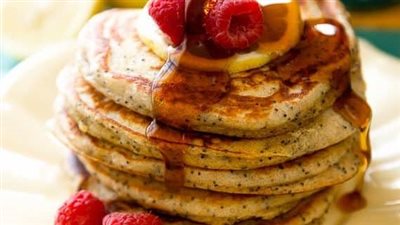 Greek Yogurt Lemon Poppy Seed Pancakes