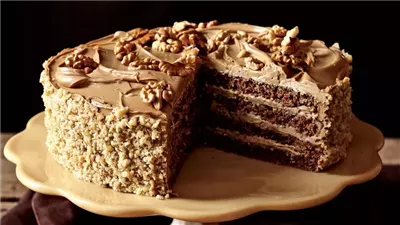 Rum-Mocha Walnut Layer Cake