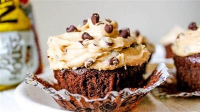 Brownie Cupcakes with Cookie Dough Frosting