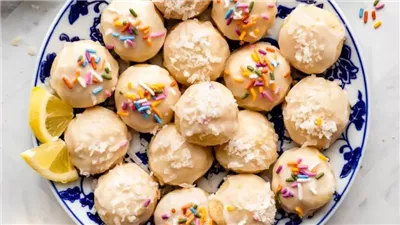 Lemon Coconut Drop Shortbread Cookies
