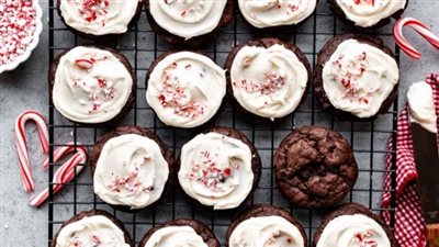 Peppermint Frosted Chocolate Cookies