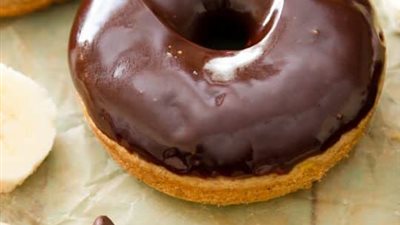 Baked Banana Donuts with Chocolate Glaze