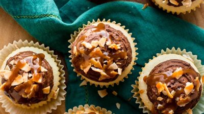 Chocolate Caramel Coconut Cupcakes