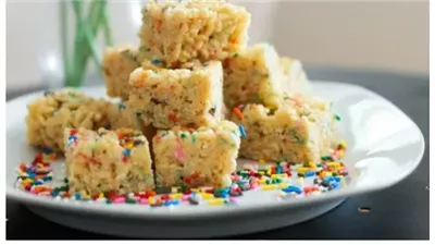Cake Batter Rice Krispie Treats