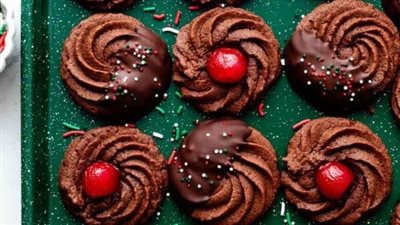 Piped Chocolate Butter Cookies