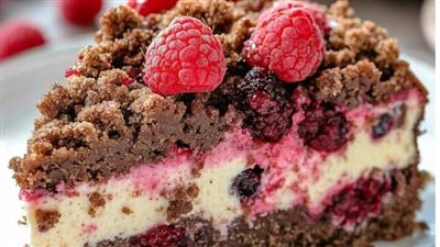 Chocolate Raspberry Cheesecake Crumb Cake
