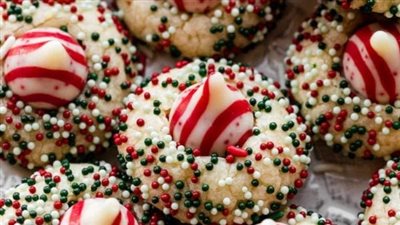 Candy Cane Kiss Cookies