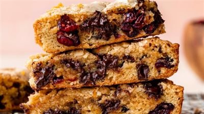Dark Chocolate Cranberry Blondies