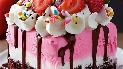 🍓🍫 Ultimate Strawberry Chocolate Fantasy Ice Cream Cake 🍰✨
