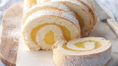 Moist Lemon Angel Cake Roll