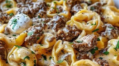 Philly Cheesesteak Tortellini Pasta