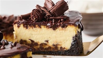 Black-Bottom Chocolate Chip Cheesecake