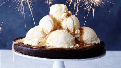 Caramel Drenched Flourless Chocolate Cake